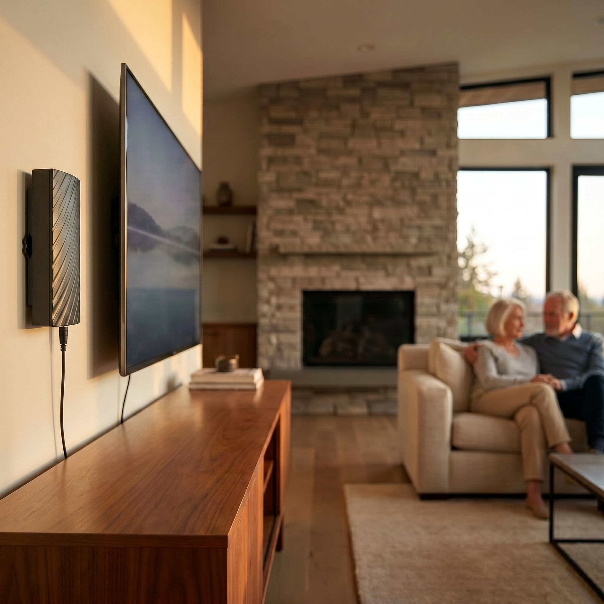 Black Indoor/Outdoor TV Antenna
