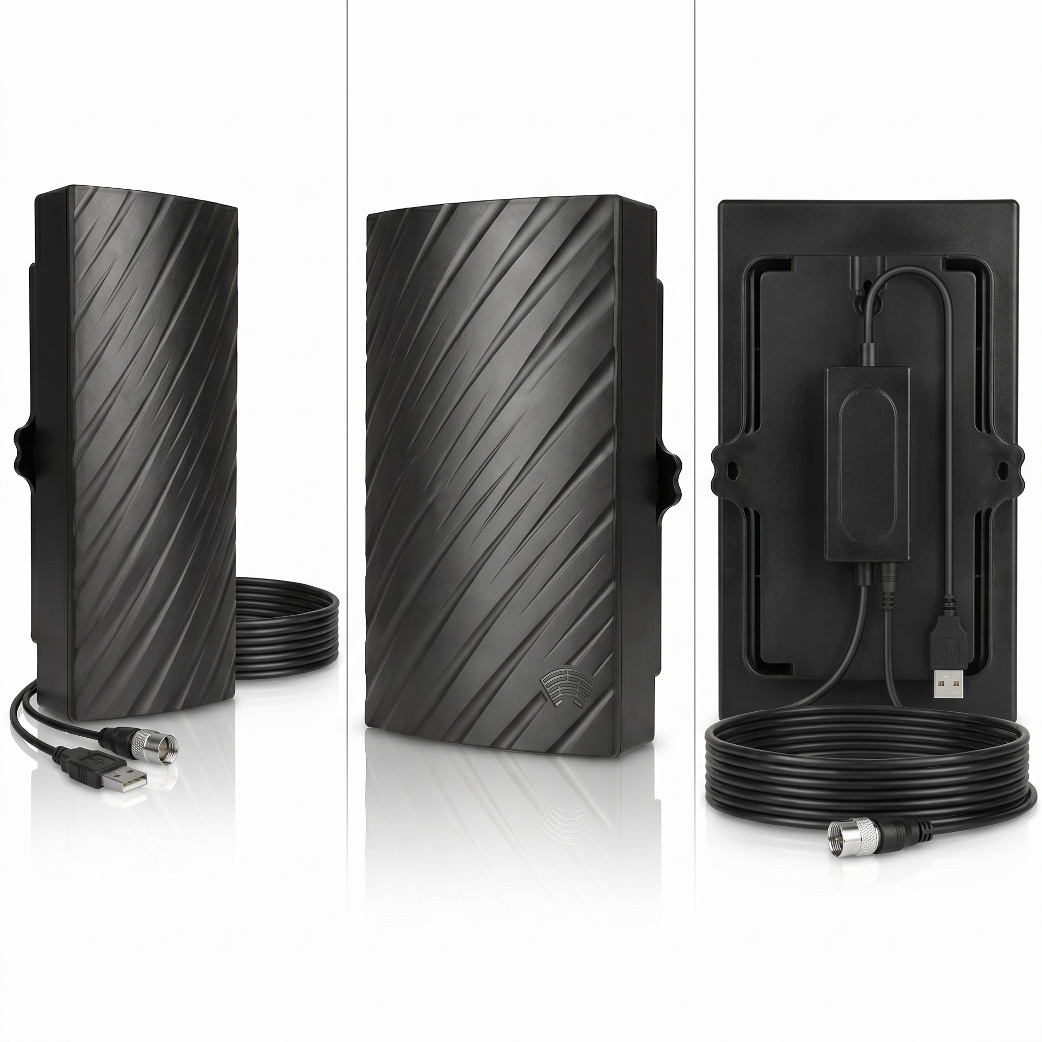 Black Indoor/Outdoor TV Antenna