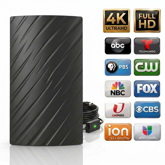 Black Indoor/Outdoor TV Antenna
