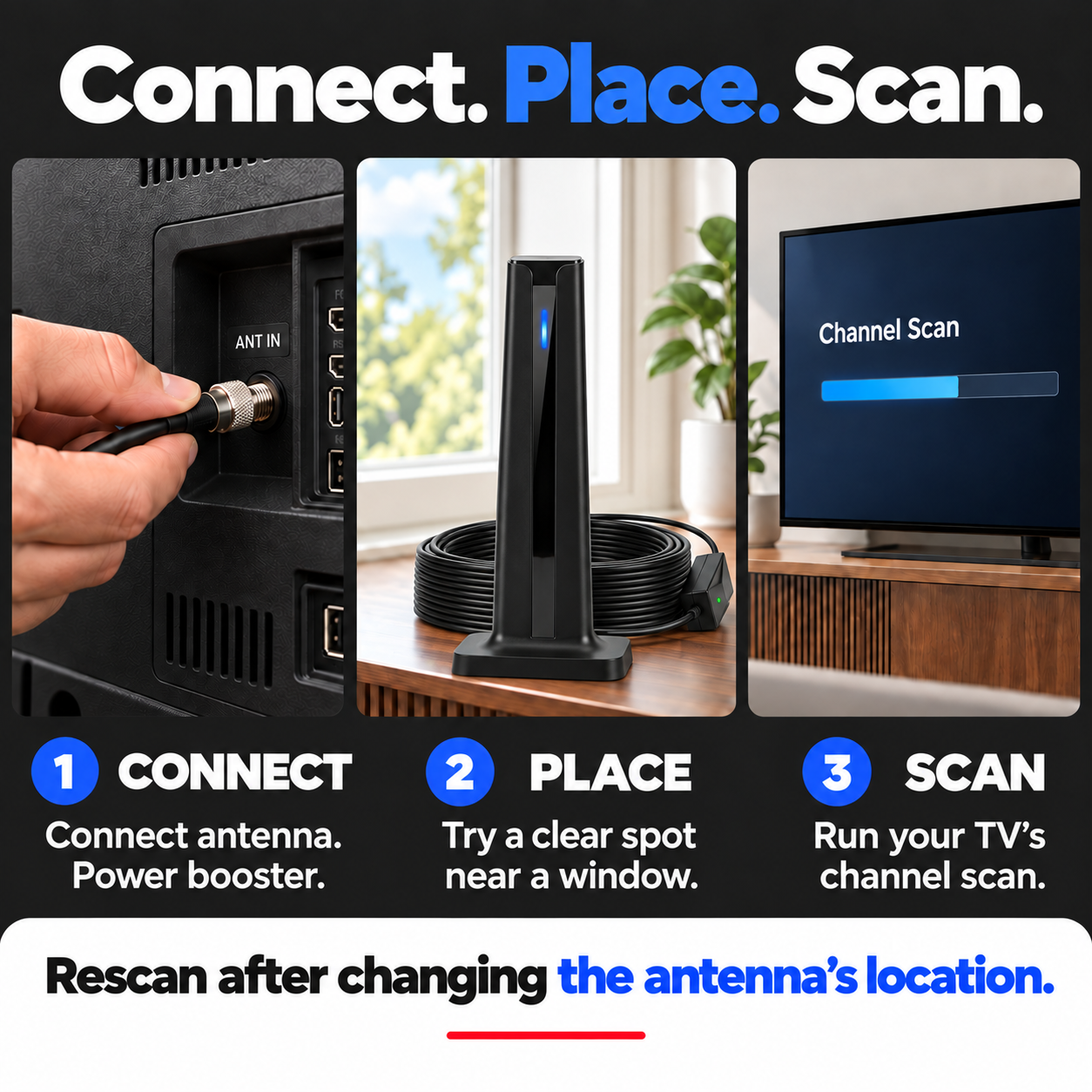 InstaBeam Indoor TV Antenna