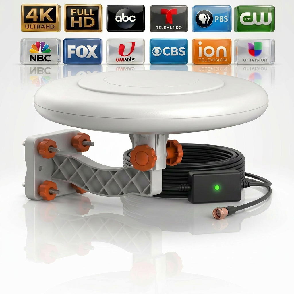 InstaBeam Omni 360° Amplified Outdoor TV Antenna