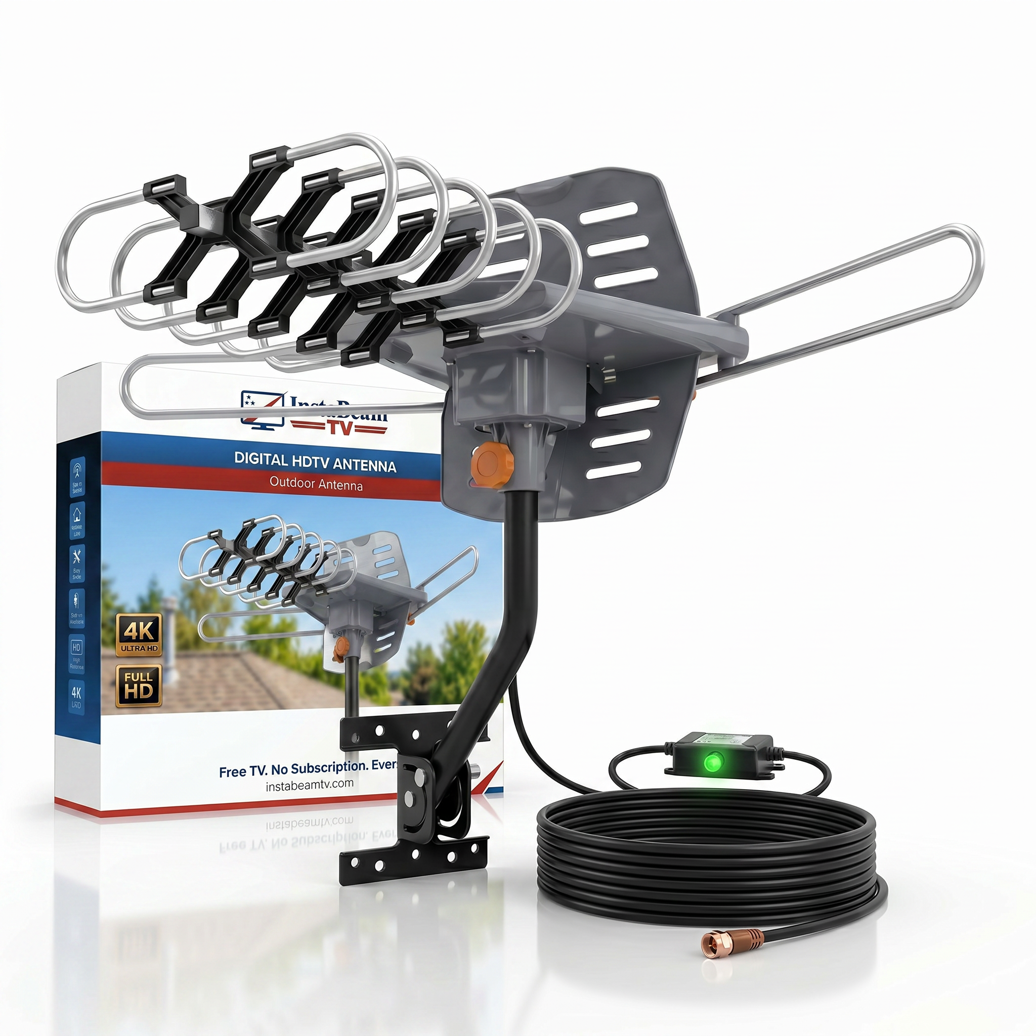 InstaBeam Long-Range Outdoor TV Antenna